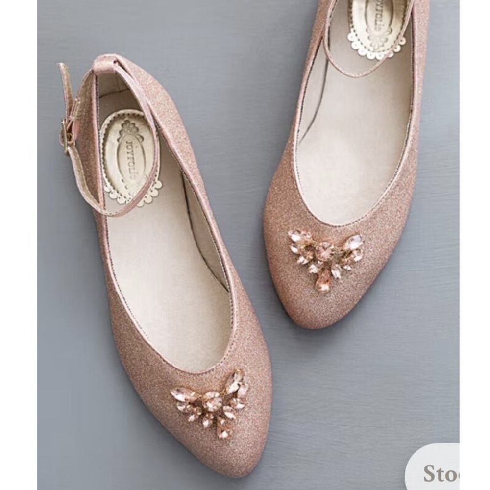 Elegant Pink Glitter Ballet Flats